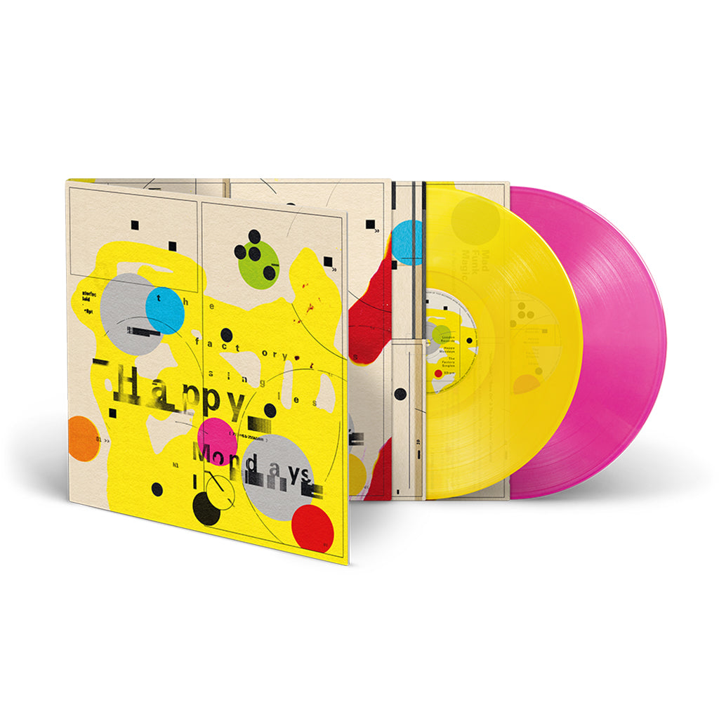 HAPPY MONDAYS - The Factory Singles (with SIGNED art card) - 2LP - Yellow / Magenta Colour Vinyl [DEC 5]