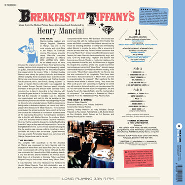 HENRY MANCINI - Breakfast At Tiffany's (Original Soundtrack) [Waxtime Reissue w/ Bonus track] - LP - 180g Crystal Clear Vinyl [MAY 9]