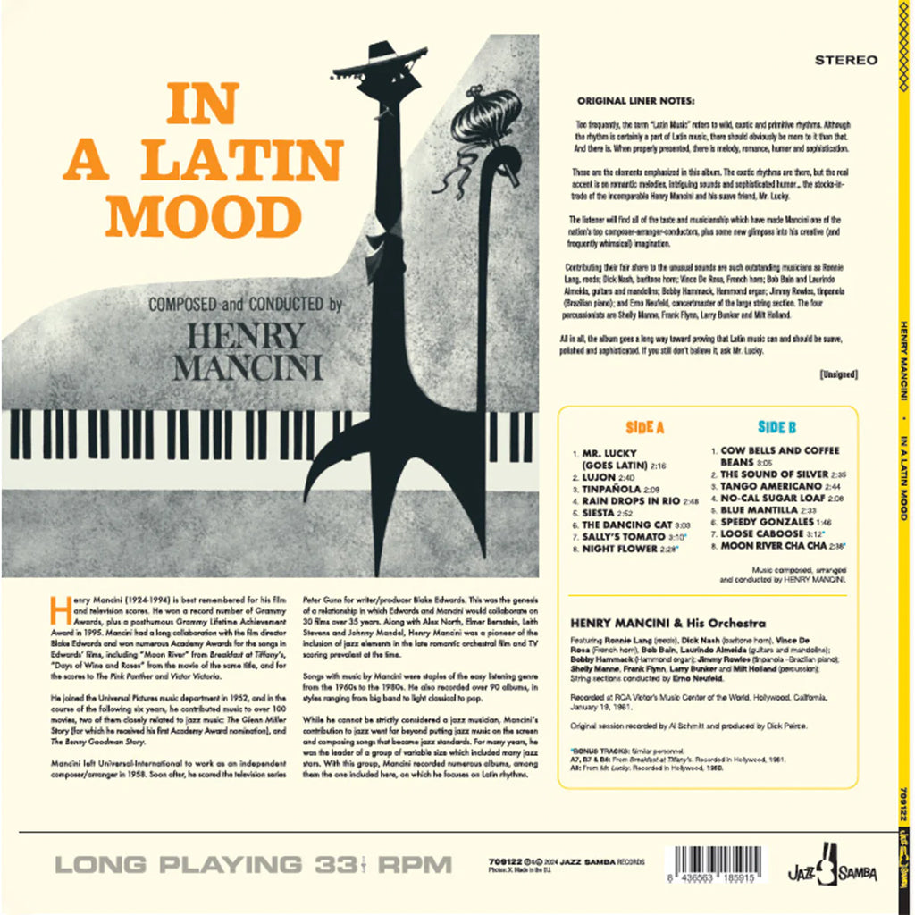 HENRY MANCINI - In A Latin Mood (Reissue w/ 4 Bonus tracks) - LP - 180g Vinyl [FEB 7]