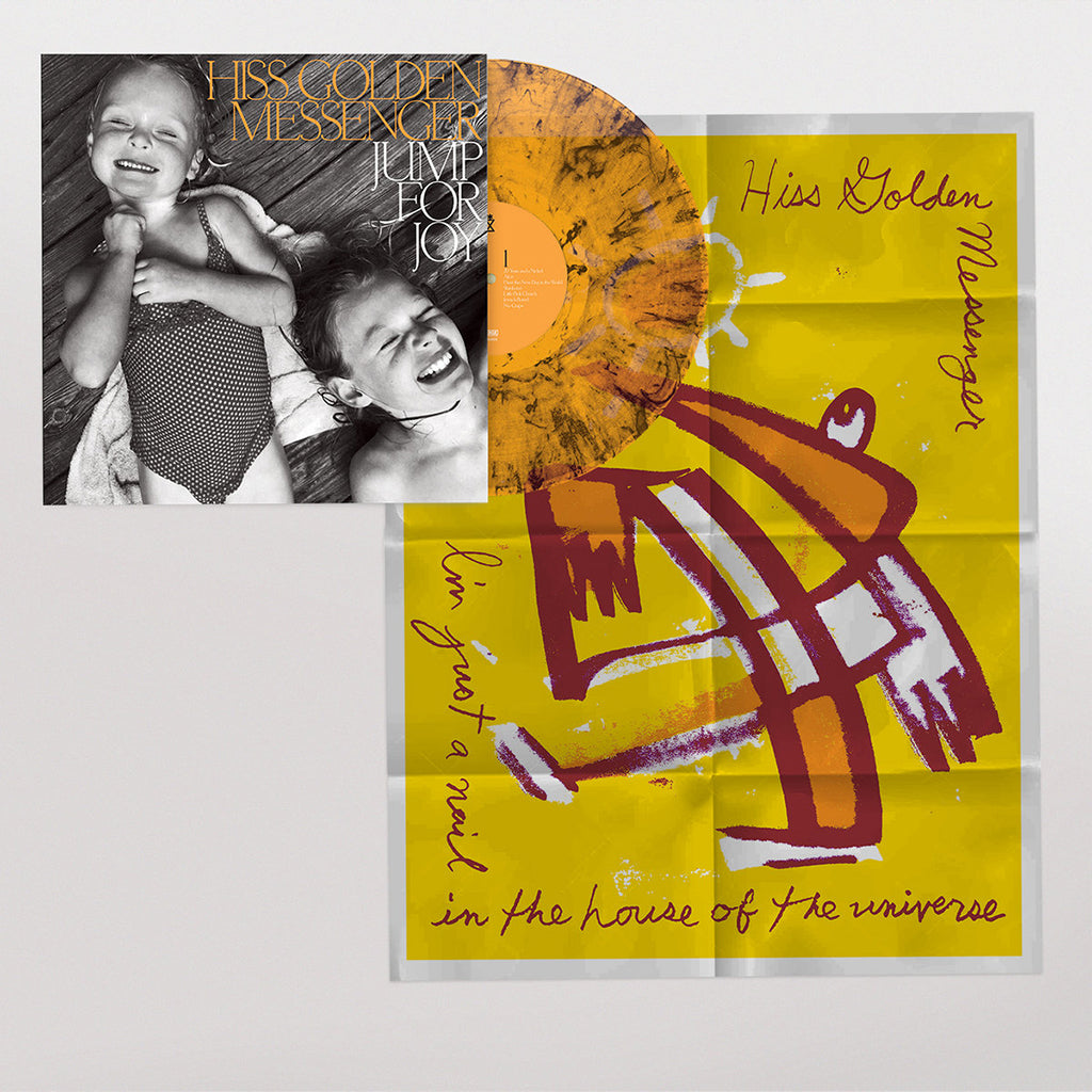 HISS GOLDEN MESSENGER - Jump For Joy (with Fold-out Newsprint Poster) - LP - Orange & Black Swirl Vinyl