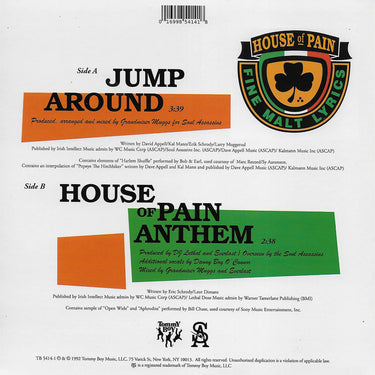 HOUSE OF PAIN - Jump Around / House Of Pain Anthem (Reissue) - 7'' - Vinyl