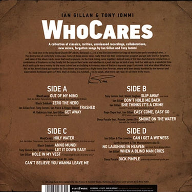 IAN GILLAN & TONY IOMMI - WhoCares (2023 Reissue) - 2LP - 180g White Vinyl