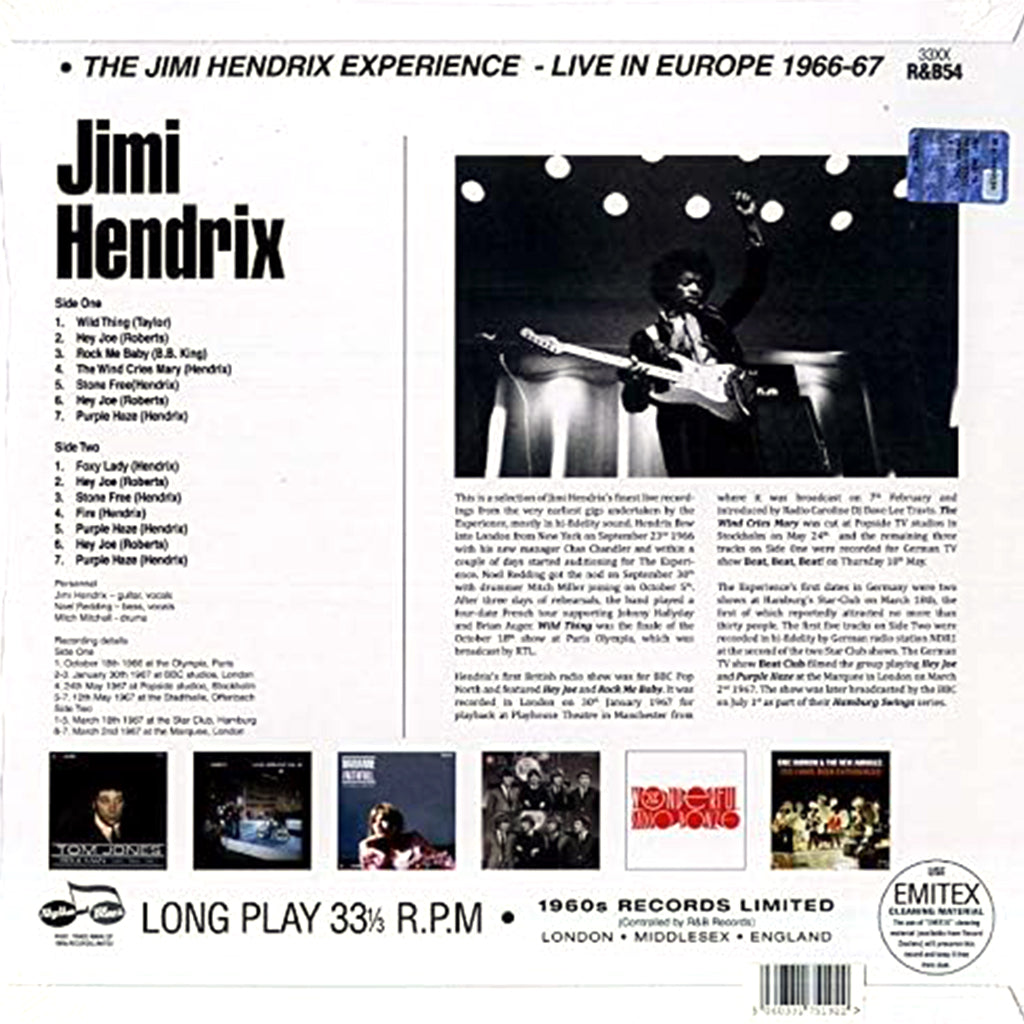 THE JIMI HENDRIX EXPERIENCE - Live In Europe 1966-1967 (Repress) - LP - Vinyl [MAY 10]