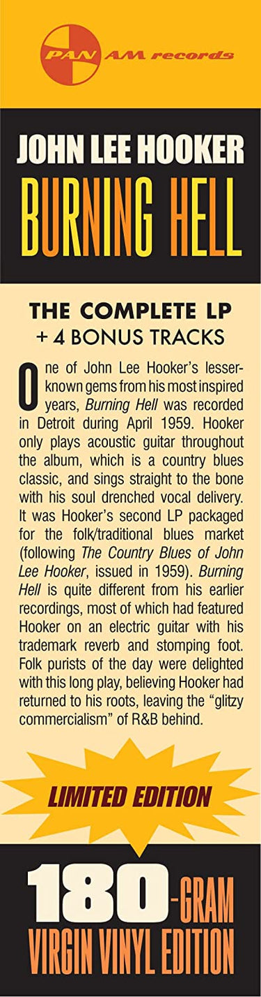 JOHN LEE HOOKER - Burning Hell (2023 Reissue with 4 Bonus Tracks) - LP - 180g Vinyl [JUN 16]