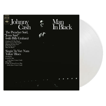 JOHNNY CASH - Man In Black (2024 Reissue) - LP - Deluxe 180g Crystal Clear Vinyl