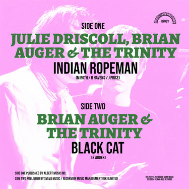 JULIE DRISCOLL, BRIAN AUGER & THE TRINITY - Indian Rope Man b/w Black Cat (Repress) - 7'' - Purple Vinyl