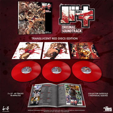 KENJI FUJISAWA - Baki (Original Soundtrack) [Remastered] - 3LP Set - Translucent Red Vinyl
