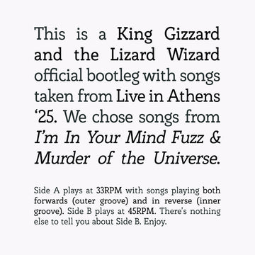 KING GIZZARD AND THE LIZARD WIZARD - Songs from I'm In Your Mind Fuzz and Murder Of The Universe Live in Athens '25 - LP - Vinyl [NOV 21]