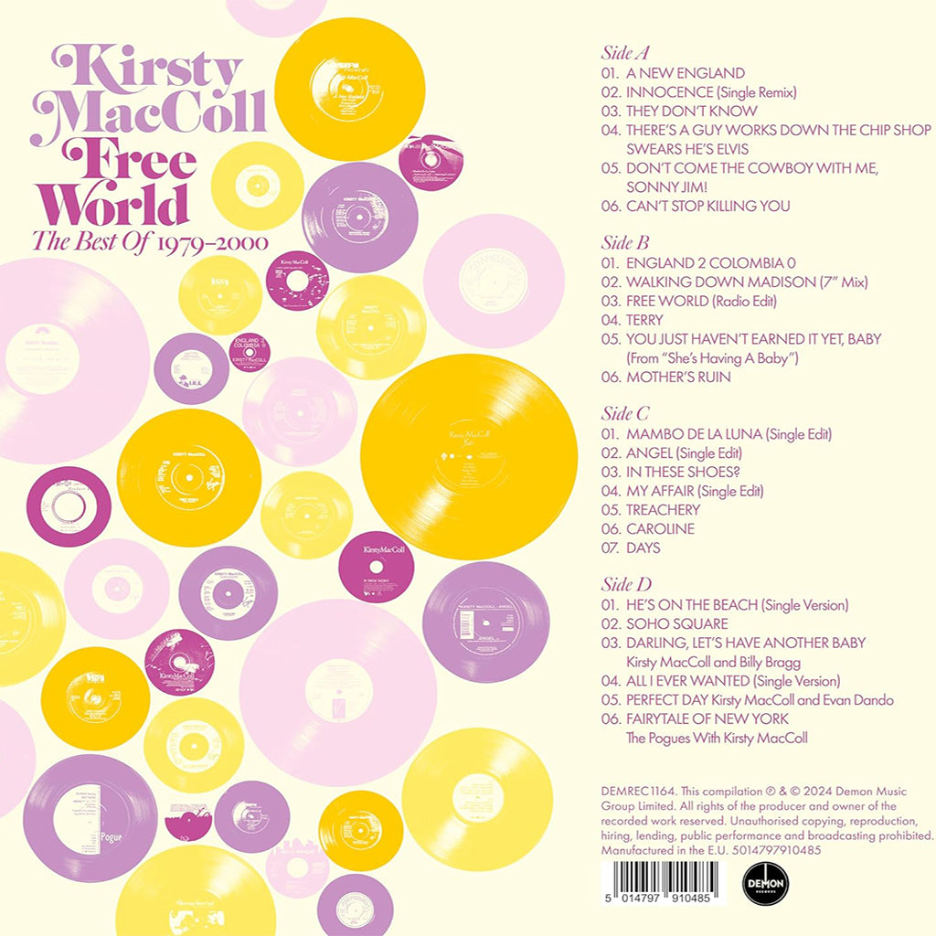 KIRSTY MACCOLL - Free World - The Best Of Kirsty MacColl 1979-2000 - 2LP - Yellow Vinyl