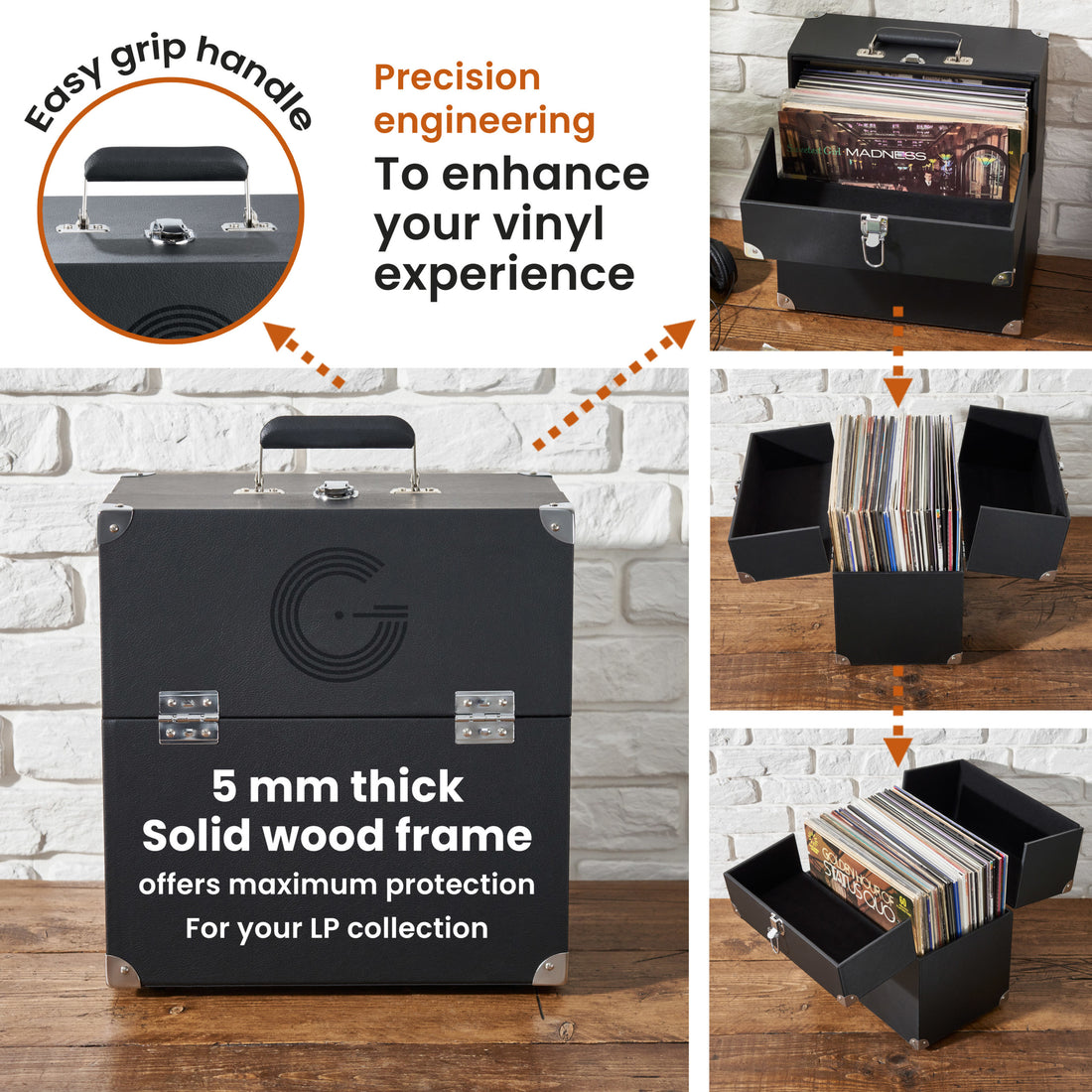 Vinyl Record Storage Case (Holds 50)