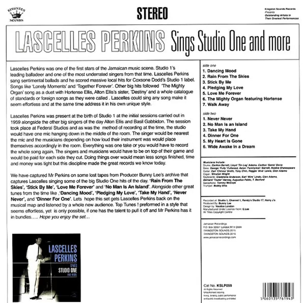LASCELLES PERKINS - Sings Studio One and More (Reissue) - LP - Vinyl [MAR 21]