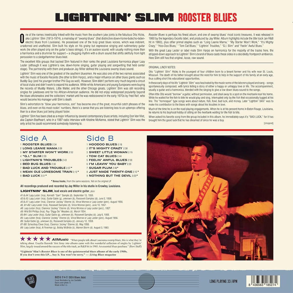 LIGHTNIN' SLIM - Rooster Blues (2024 Reissue with 6 Bonus Tracks) - LP - 180g Vinyl