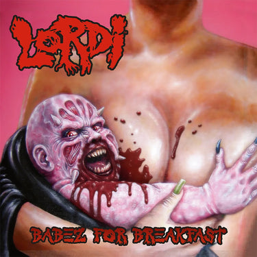 LORDI - Babez For Breakfast (2024 Reissue with Sticker Sheet) - LP - 180g Blood Red and Black Marbled Vinyl