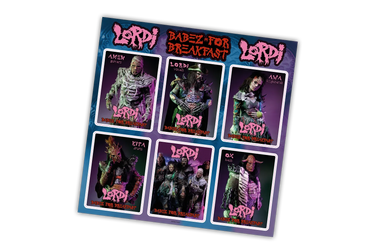 LORDI - Babez For Breakfast (2024 Reissue with Sticker Sheet) - LP - 180g Blood Red and Black Marbled Vinyl