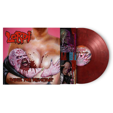 LORDI - Babez For Breakfast (2024 Reissue with Sticker Sheet) - LP - 180g Blood Red and Black Marbled Vinyl