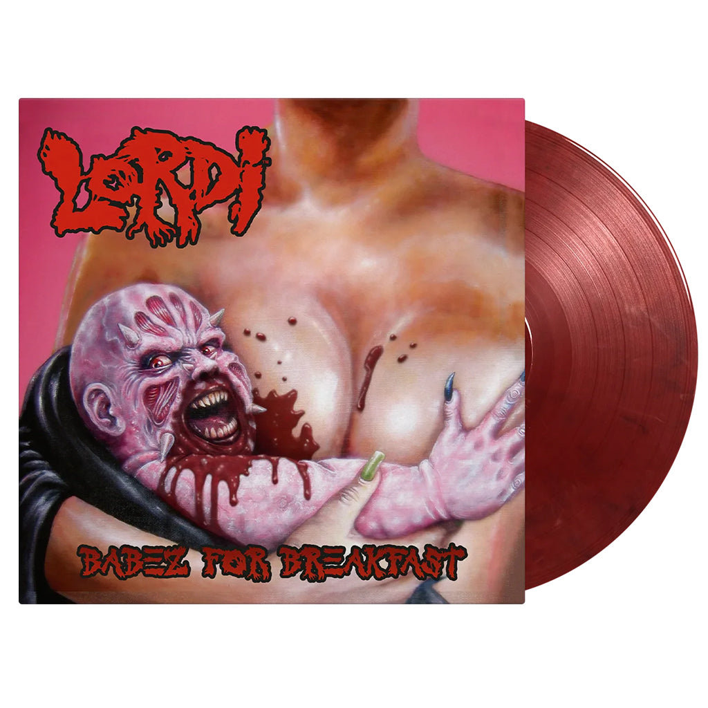LORDI - Babez For Breakfast (2024 Reissue with Sticker Sheet) - LP - 180g Blood Red and Black Marbled Vinyl