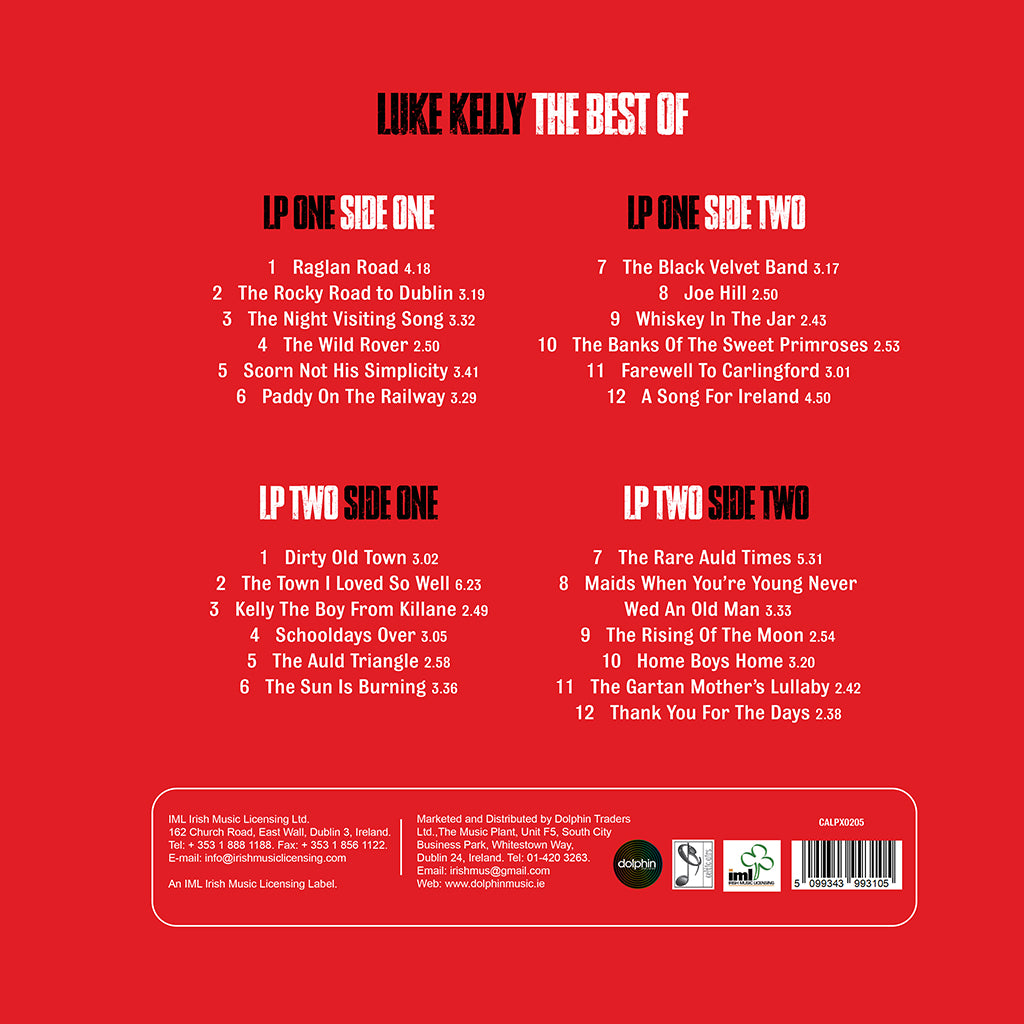 LUKE KELLY - The Best Of - 2LP - White / Red Colour Vinyl [DEC 5]