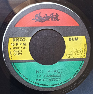 MEDITATION - No Peace (Reissue) - 7" - Black Vinyl