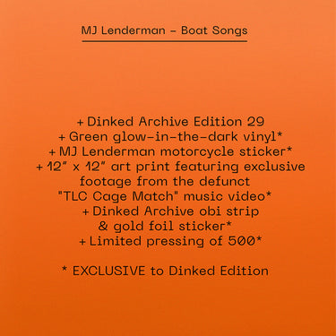 MJ LENDERMAN - Boat Songs - LP - Vinyl - Dinked Archive Edition #29