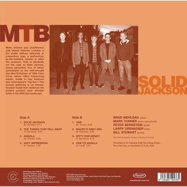 M.T.B. (BRAD MEHLDAU / MARK TURNER / PETER BERNSTEIN) - Solid Jackson - LP - Deluxe Gatefold 180g Vinyl [MAY 9]