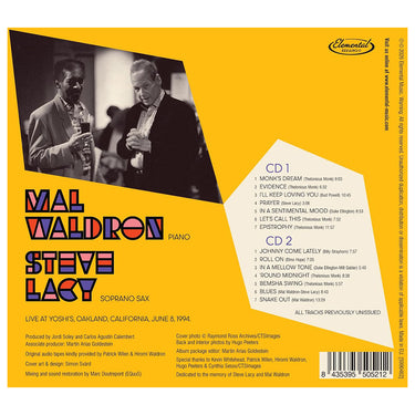 MAL WALDRON & STEVE LACY - Play Monk, Ellington & Strayhorn - Live At Yoshi's 1994 - 2CD [APR 10]