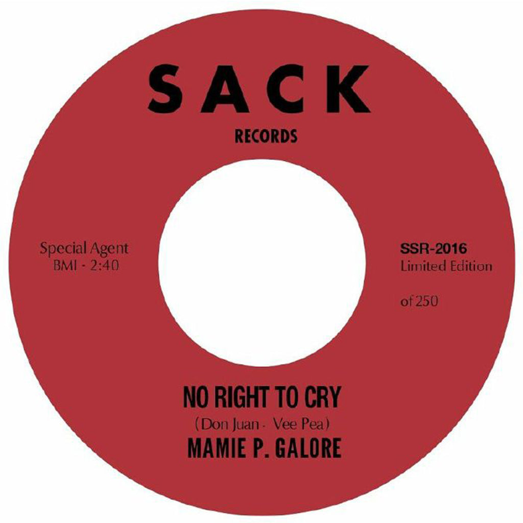 MAMIE P. GALORE - No Right To Cry b/w Do It Right Now (Reissue) - 7'' - Vinyl [OCT 25]