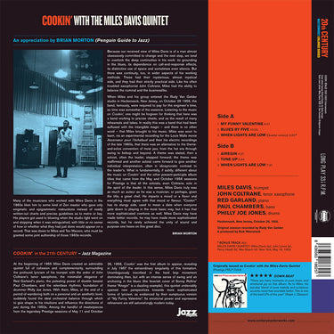 MILES DAVIS - Cookin' With The Miles Davis Quintet (20th Century Masterworks Reissue) - LP - 180g Blue Vinyl [MAY 9]