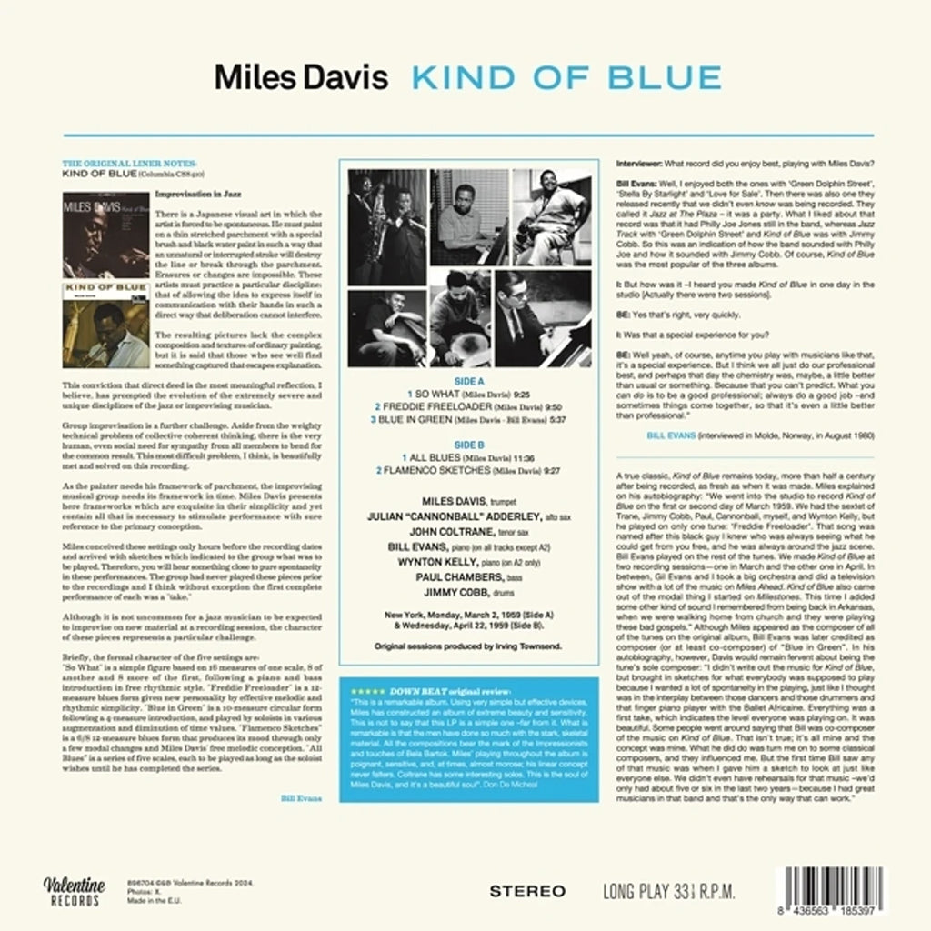 MILES DAVIS - Kind Of Blue (Valentine Records Reissue with New Cover Art) - LP - 180g Vinyl [JUN 21]