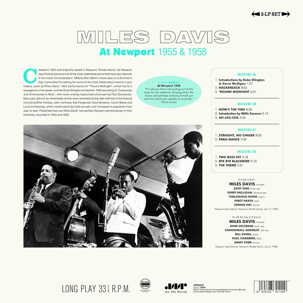 MILES DAVIS - Miles Davis At Newport 1955 & 1958 - 2LP - Gatefold 180g Vinyl