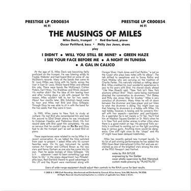 MILES DAVIS - The Musings Of Miles (Original Jazz Classics Series) - LP - Deluxe 180g Vinyl