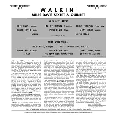 MILES DAVIS ALL STARS - Walkin' (Original Jazz Classics Series) - LP - Deluxe 180g Vinyl