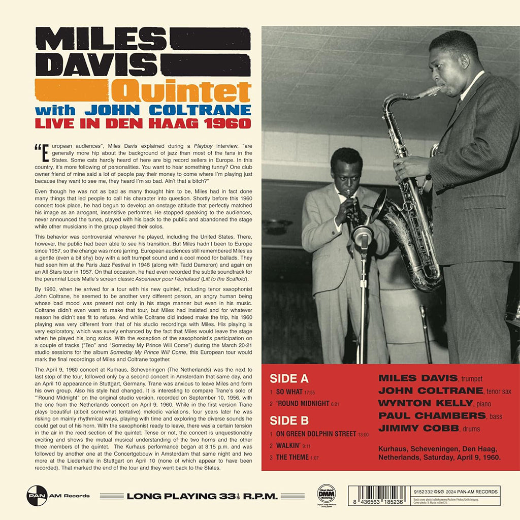 MILES DAVIS QUINTET WITH JOHN COLTRANE - Live In Den Haag - 1960 - LP - 180g Vinyl