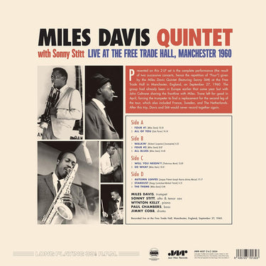 MILES DAVIS QUINTET WITH SONNY STITT - Live At The Free Trade Hall, Manchester 1960 - 2LP - 180g Vinyl