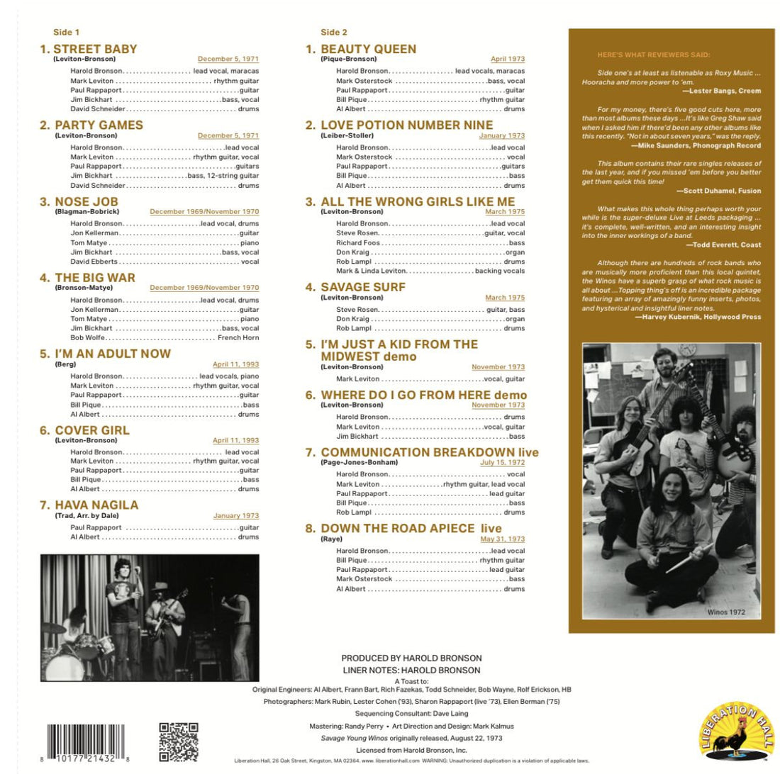 MOGAN DAVID AND HIS WINOS - Savage Young Winos - LP - Vinyl [MAR 13]