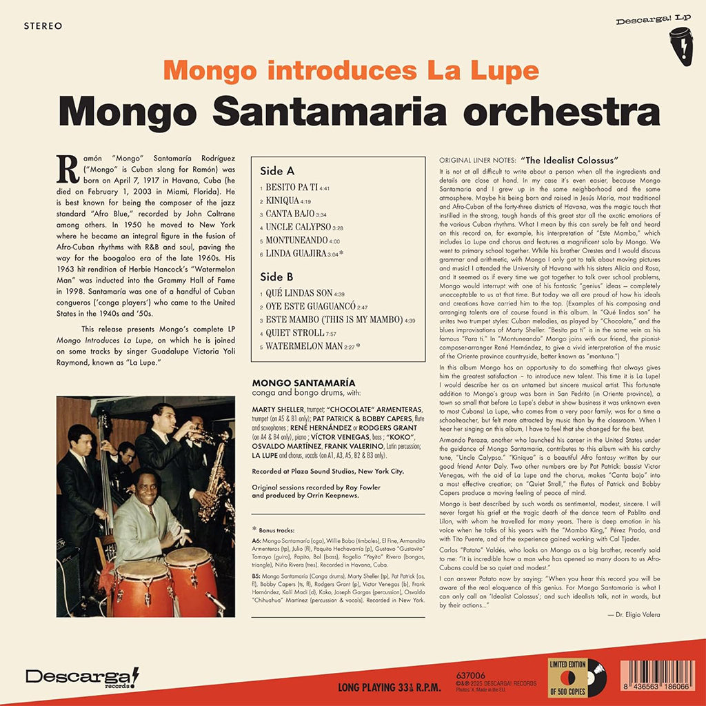 MONGO SANTAMARIA - Mongo Introduces La Lupe (Reissue with 2 Bonus tracks) - LP - 180g Vinyl [MAR 14]