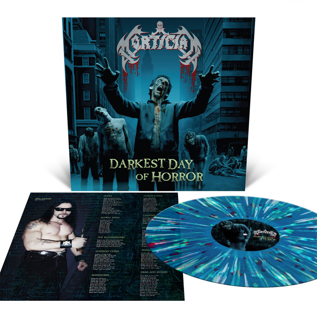 MORTICIAN - Darkest Day Of Horror (2024 Repress) - LP - Sea Blue with Splatter Vinyl [MAY 24]