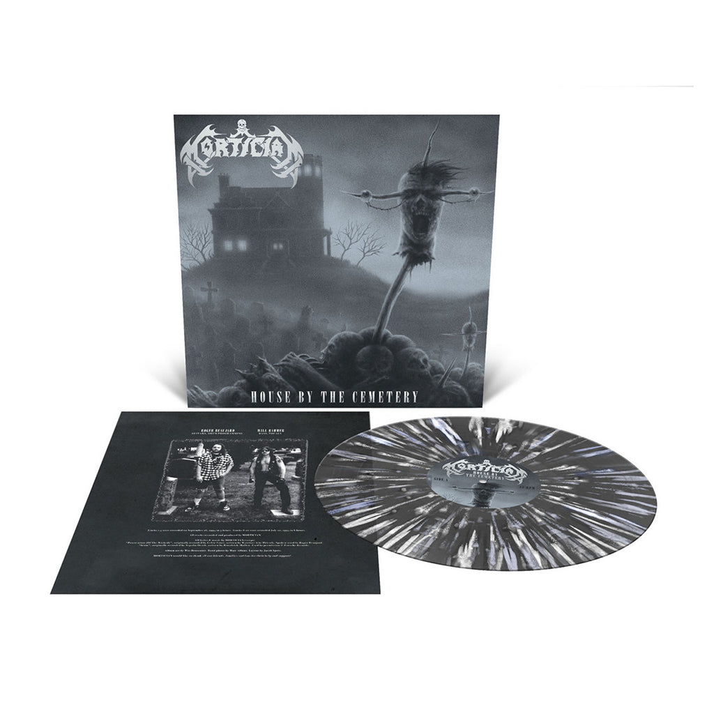MORTICIAN - House By The Cemetery (2023 Reissue) - LP - Black Ice with White and Baby Blue Splatter Vinyl