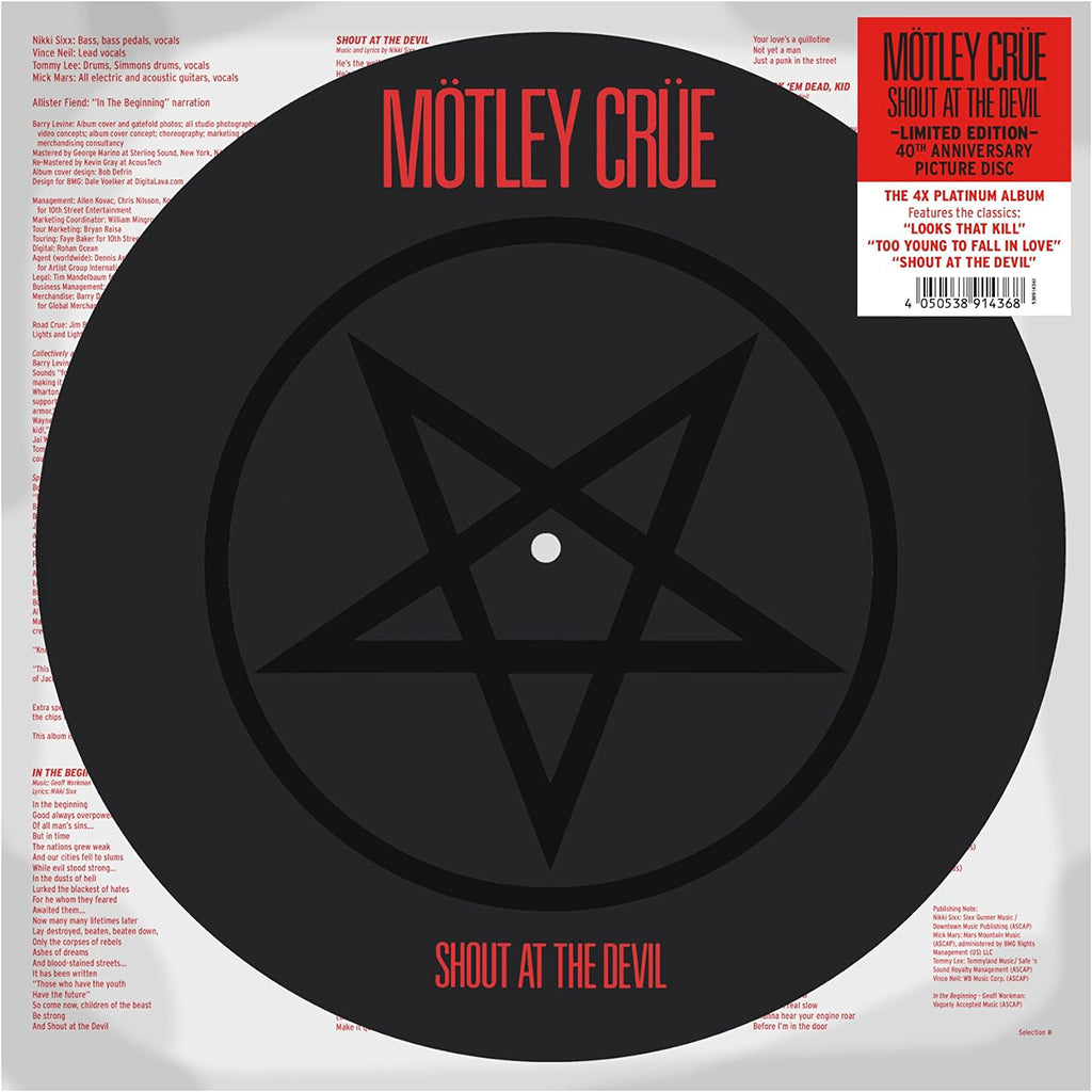 MÖTLEY CRÜE - Shout At The Devil - 40th Anniversary - LP - Picture Disc Vinyl [OCT 27]