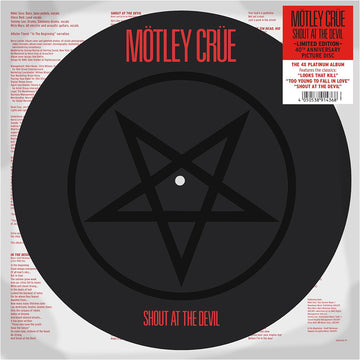 MÖTLEY CRÜE - Shout At The Devil - 40th Anniversary - LP - Picture Disc Vinyl [OCT 27]