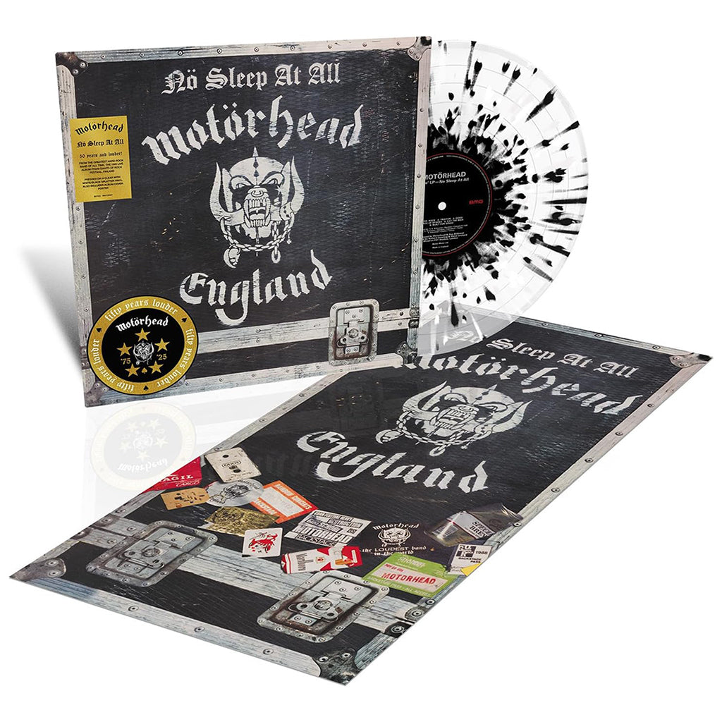 MOTÖRHEAD - No Sleep At All (50th Anniversary Edition w/ Poster) - LP - Clear with Black and White Splatter Vinyl [AUG 29]