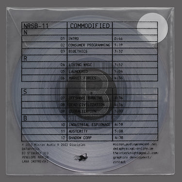 NRSB-11 - Commodified (10th Anniversary Reissue) - 2LP - Clear Vinyl