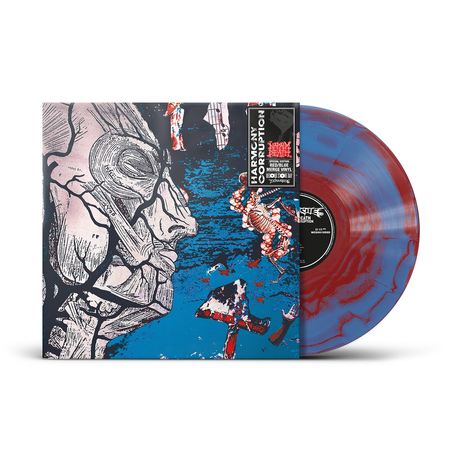 NAPALM DEATH レコード NAPALM DEATH - Harmony Corruption - 1LP - Blue Red Vinyl [Record