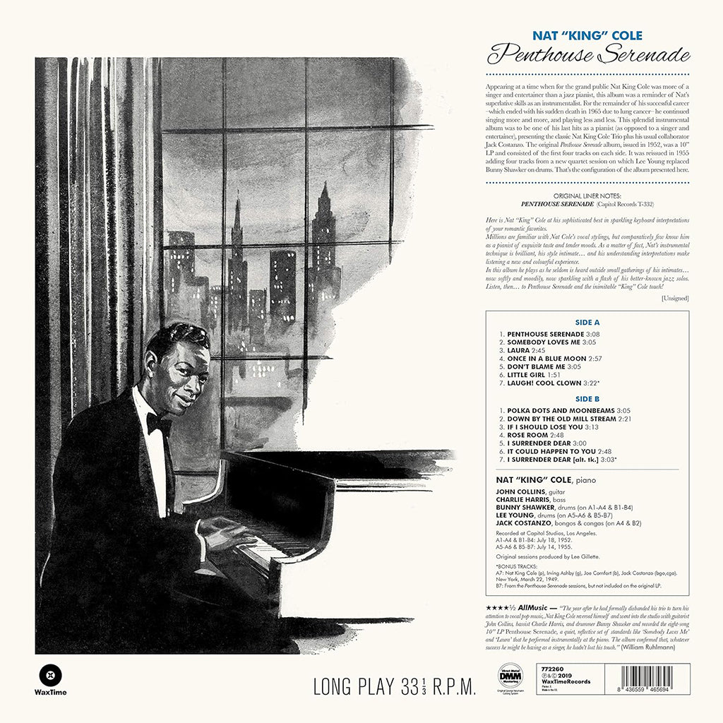 NAT KING COLE - Penthouse Serenade (Waxtime Reissue w/ 2 bonus tracks) - LP - 180g Vinyl [JAN 16]