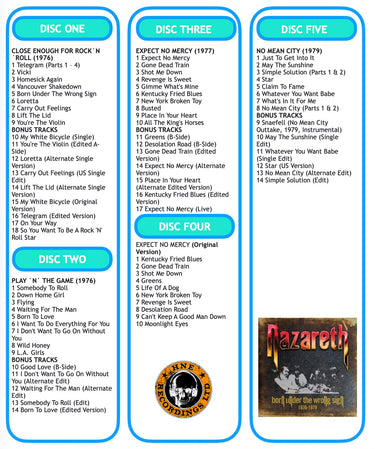 NAZARETH - Born Under The Wrong Sign - 5CD Box Set