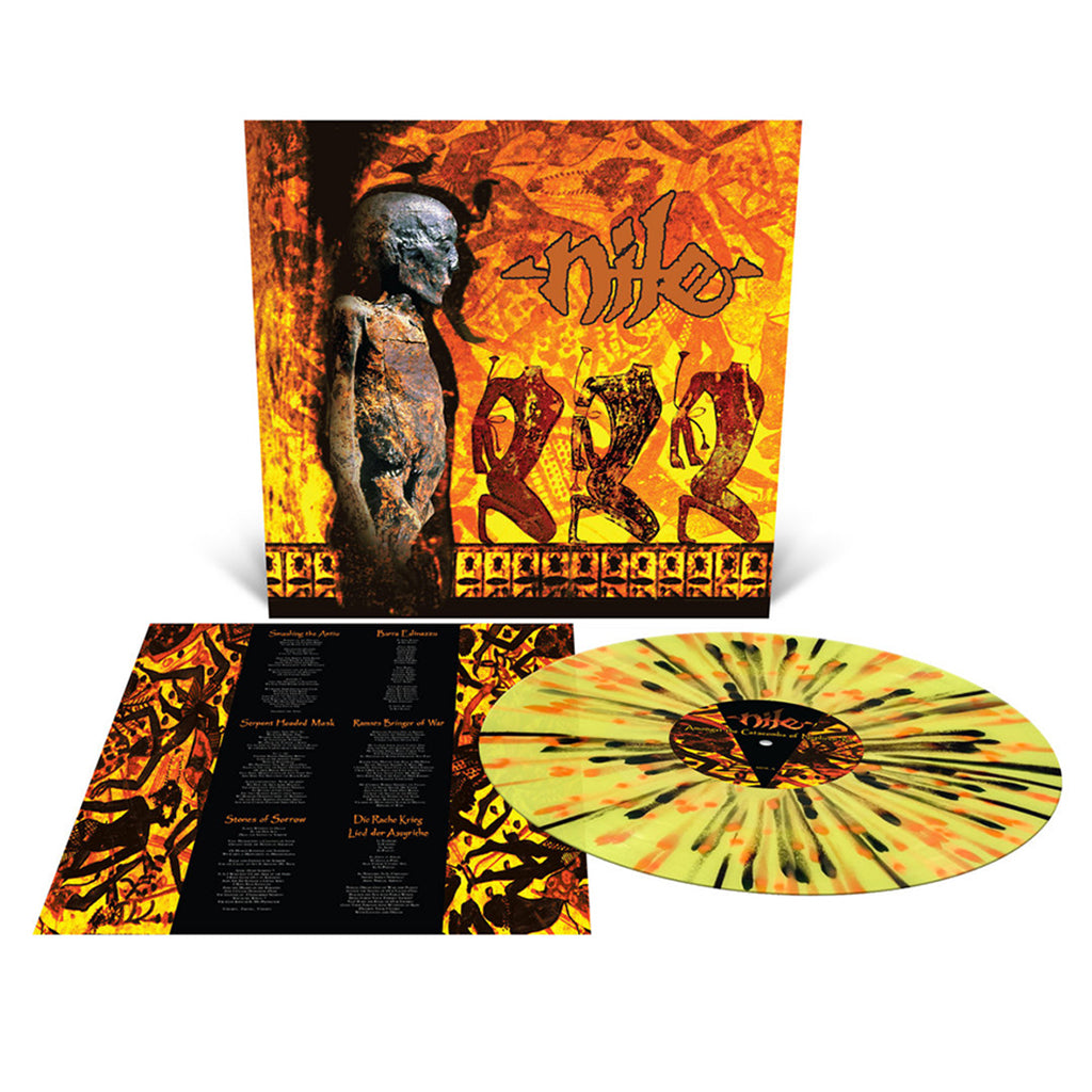 NILE - Amongst The Catacombs Of Nephren-ka (2023 Reissue) - LP - Yellow w/ Orange, Black, Silver & Red Splatter Vinyl