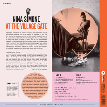 NINA SIMONE - At The Village Gate (Waxtime Reissue w/ 2 bonus tracks) - LP - 180g Crystal Clear Vinyl [MAR 3]