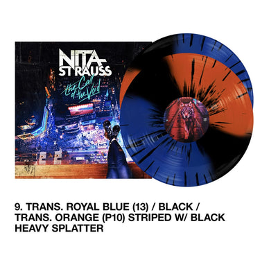 NITA STRAUSS - The Call Of The Void - 2LP - Trans Royal Blue / Orange with Black Stripes & Splatter Vinyl