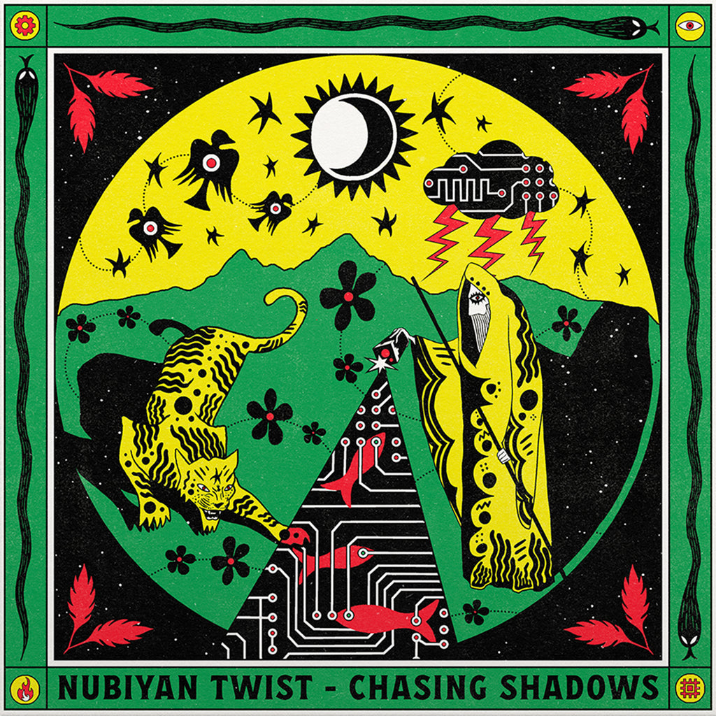 NUBIYAN TWIST - Chasing Shadows (w/ SIGNED Print) - LP - Yellow w/ Green Splatter Vinyl