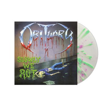 OBITUARY - Slowly We Rot (Remastered & Expanded) - LP - Milky Clear With Violet & Green Rot' Splatter Vinyl [MAR 6]