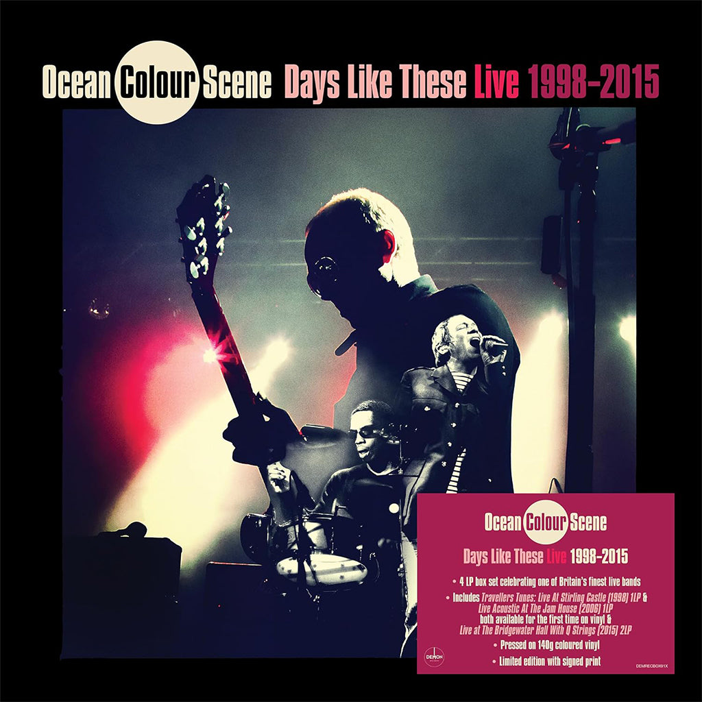 OCEAN COLOUR SCENE - Days Like These - Live – 1998 - 2015 (with SIGNED Print) - 4LP - Red / Pink / Yellow Vinyl Box Set [MAR 1]